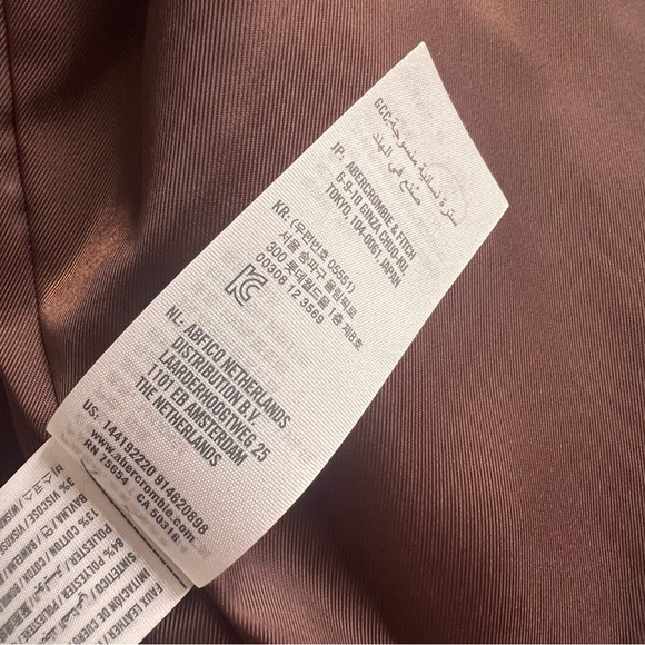 NWT Abercrombie & Fitch Vegan Leather Biker Moto Jacket Chocolate Brown Large - Picture 14 of 17